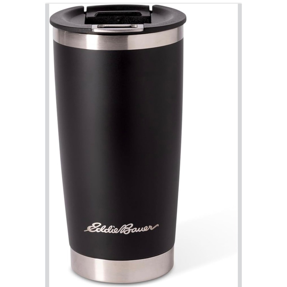 Eddie Bauer Stowe 20oz Tumbler Onyx Black Stainless Steel Mug Bottle Opener